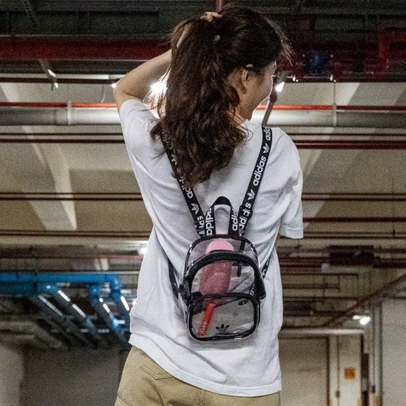 Adidas Transparent Mini Trefoil Backpack Black - Picture 13 of 16